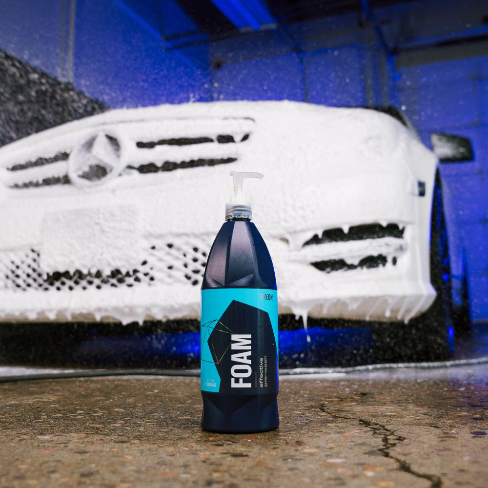 Gyeon Foam Premium Pre-Wash safe on exteriors including paint, glass, wheels, and trim