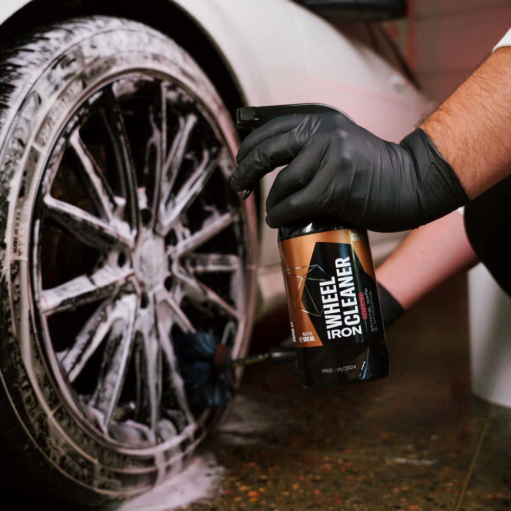 Gyeon Iron Wheel Cleaner safe on painted, chrome, and powder-coated wheels