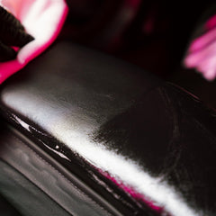 Gyeon LeatherCleaner leather after cleaning shows matte, residue-free surface.