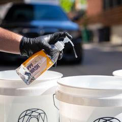 Gyeon PPF Wash on a wheel setup with foam for gentle decon and shine