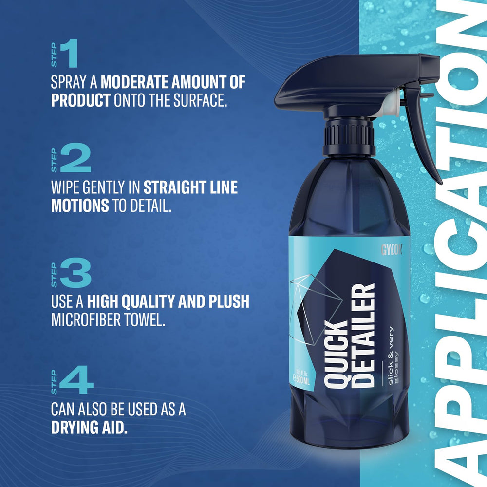 Gyeon Quick Detailer on chrome finishes boosts luster and resists smudges.