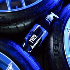 Gyeon Tire Ultimate SiO₂ coats tire surface with UV shield for color retention.