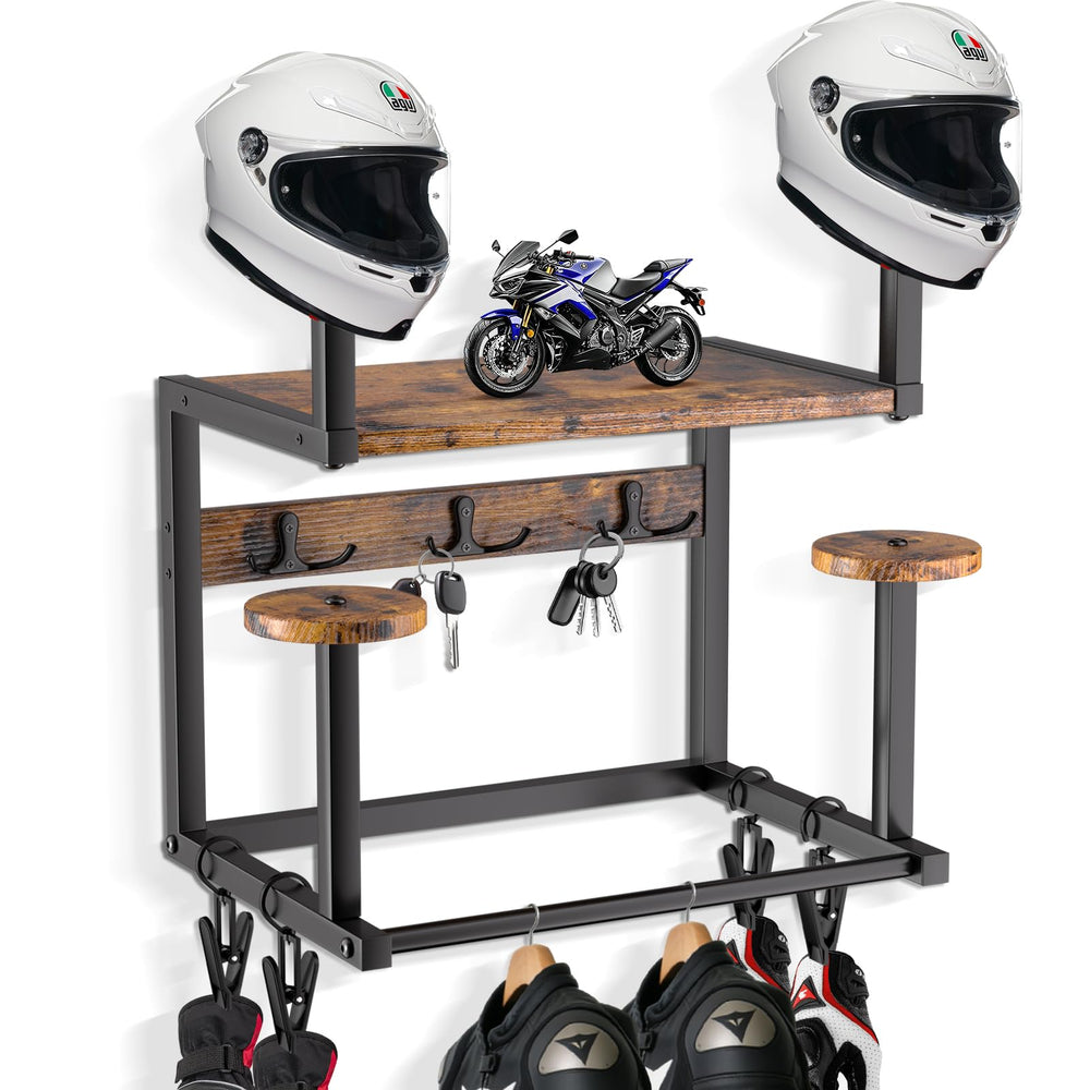 GYJZIFW helmet hanger wall mount with four holders for organized gear