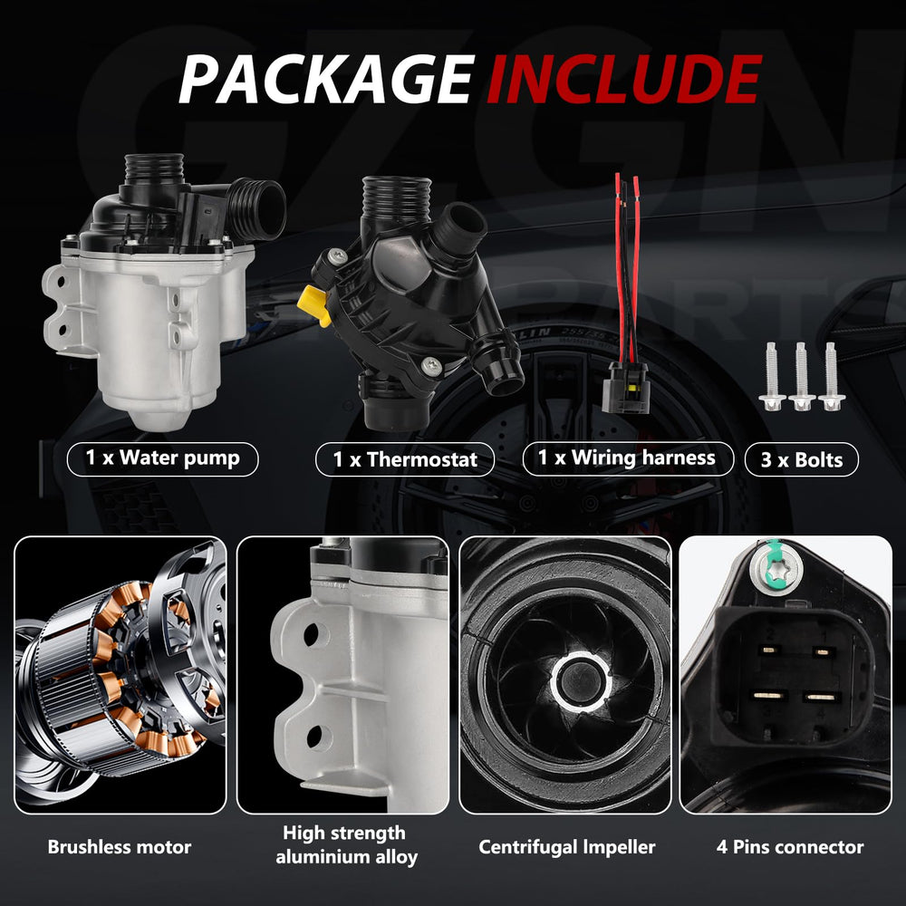 GZGN packaging showing complete BMW water pump kit