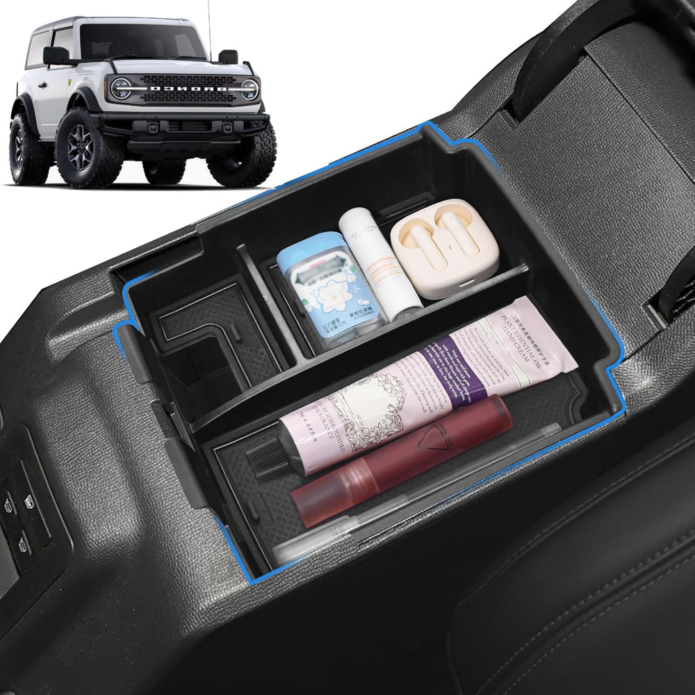 GZSH center-console organizer inside view keeps essentials neatly organized for the Ford Bronco.