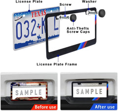 GZSH license frame rear view showing full plate coverage and stability