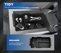 GZSH center-console-tray with deep compartments helps store more items neatly.