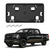 GZSH front license frame for Ford F-150 2024–2026 with snug bumper fit.
