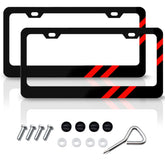 GZSH matte license frame in aluminum for front and rear; adds durability.