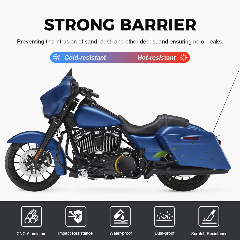 GZYF derby timing cover installed on Harley Touring boosts aggressive stance