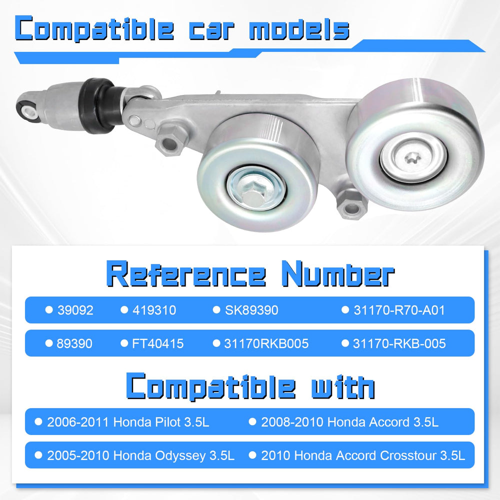 GZYQPDZ belt tensioner for Honda Odyssey 3.5L, promotes consistent belt tension
