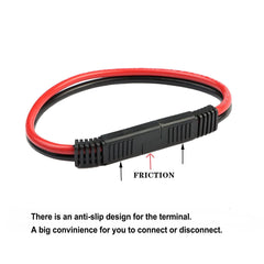 GZZTORES polarized SAE connector close-up with weatherproof seal for outdoor durability.