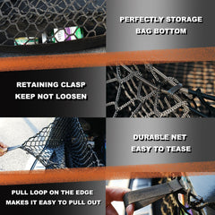 Two usage modes help organize items and prevent droppage.