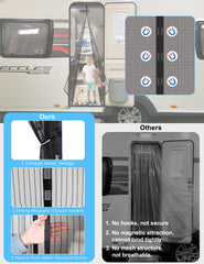 HAEZU universal-fit screen works with most RV doors and campers.