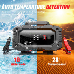 Haibro LCD panel tracks voltage, current, and temperature during charge