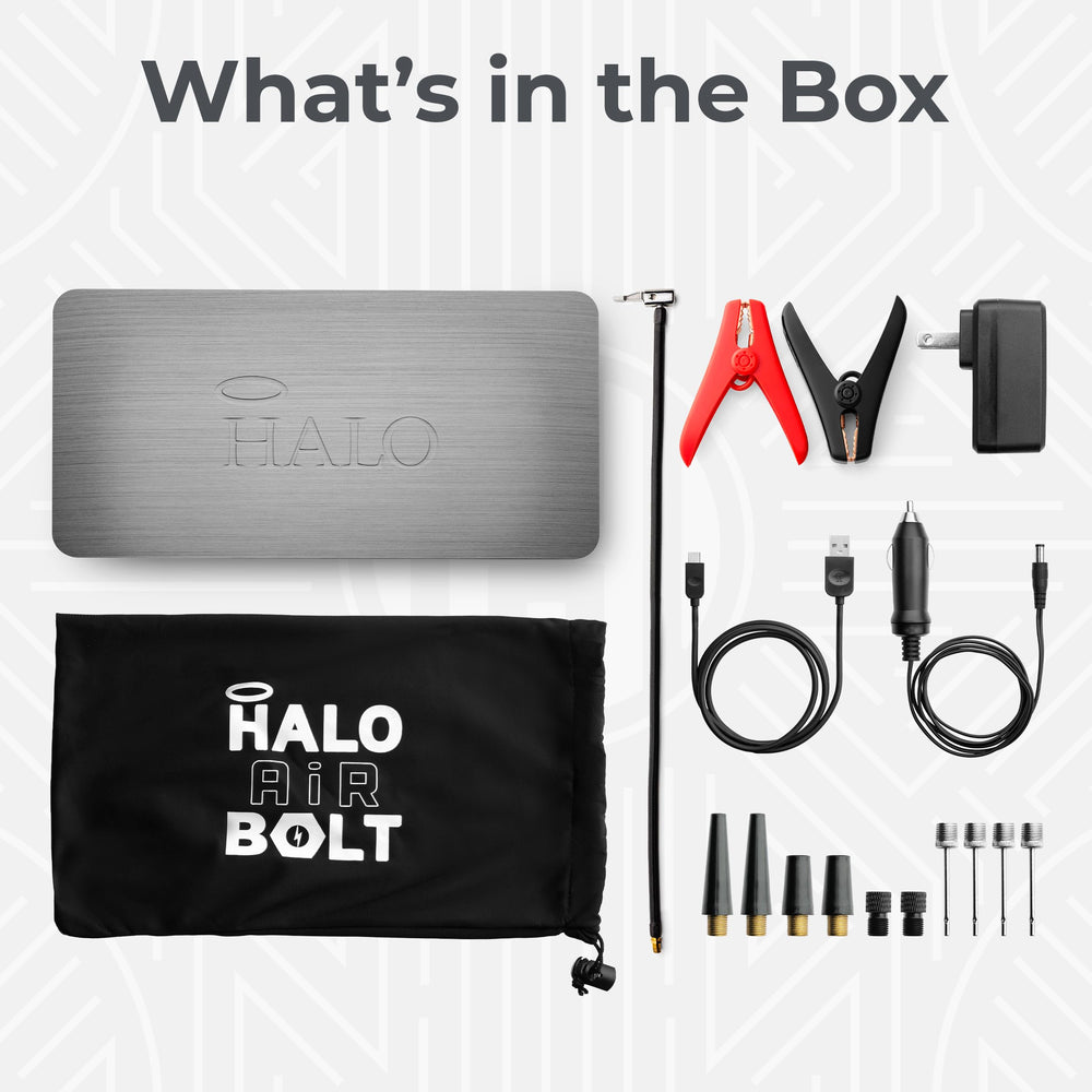 HALO Bolt Air ready for roadside emergencies and quick repairs.