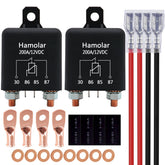 Hamolar 12V 200A relay terminal close-up with durable silver-plated contacts.