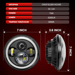 HANBKC 6000LM high beam boosts long-range visibility.
