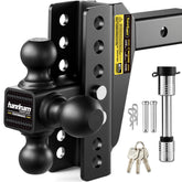 Handnam drop hitch with 6-inch drop for level towing on uneven loads