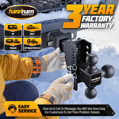 Handnam universal 2x2 receiver fits common tow setups.