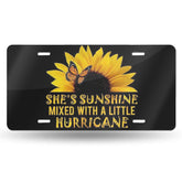 HANGWWZQ butterfly sunflower front plate for stylish car personalization