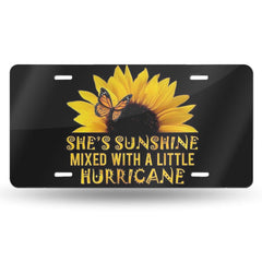HANGWWZQ butterfly sunflower front plate for stylish car personalization