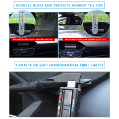 HanLanKa custom-fit dash mat ES350 helps protect the dash from sun damage.