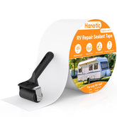 Hanotic RV roof tape roll in use on a roof seam for waterproof sealing
