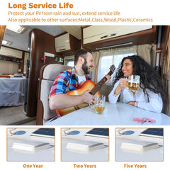 Hanotic sealant tape on RV roof withstanding sun and temperature extremes