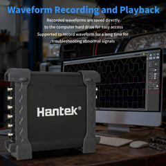 Hantek USB transfer to Windows software for data logging and review.