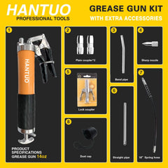 HANTUO grease gun compatible with standard 14 oz cartridges