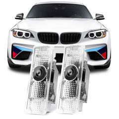 HAOGI Never Fade HD door light projector displays the BMW logo for elevated entry ambiance.