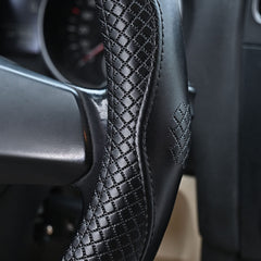 HAOKAY leather steering wheel cover flat packaging preserves shape before use.