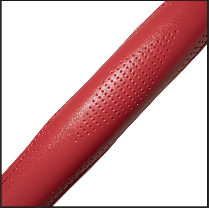 HAOKAY red leather steering wheel cover soft touch for comfortable long drives
