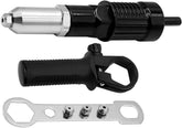 Haokixin rivet gun adapter setup enables quick drill-to-rivet connections.
