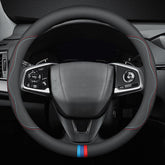 HAOTULE New Nappa Leather steering wheel cover on a 15-inch wheel, sleek and protective