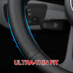 HAOTULE Nappa leather steering wheel cover soft-touch for comfortable driving.