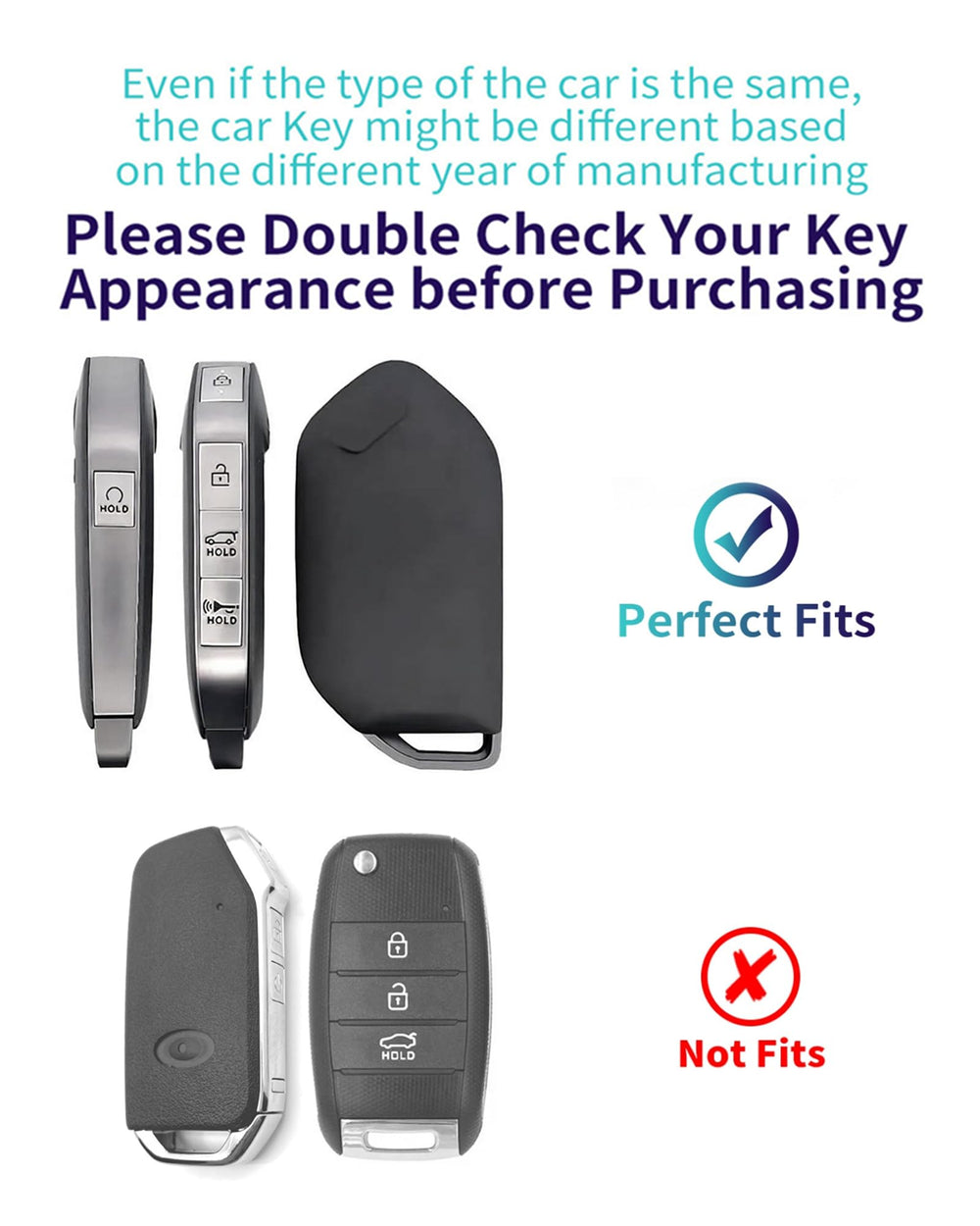 HAOYOUMEI key cover on a Kia Telluride key, precise fit and easy pressing.