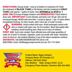 Happy Campers RV Toilet Treatment ideal for winterization and long-term storage.