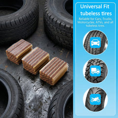 HappyBeeFlying tire plugs brown color blends with tires for discreet repairs.