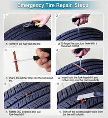 HappyBeeFlying tire plugs puncture-repair-process outlines step-by-step insertion and sealing.