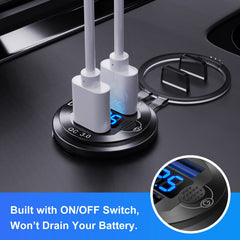 Hapytrip push button switch saves energy by turning the outlet on and off.
