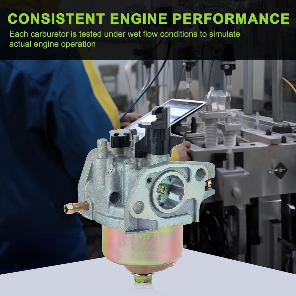 Harbot carburetor dimensions and mounting hole spacing display