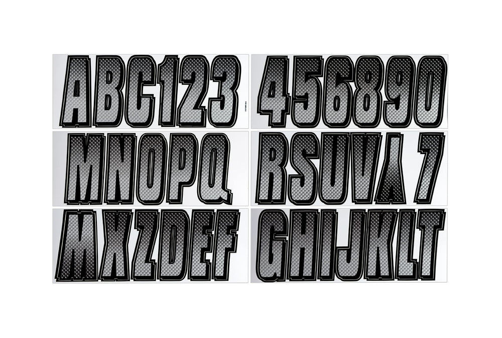 Hardline Series 300 letters-numbers kit on hull for compliant registration decals