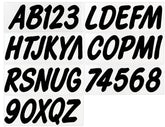 Hardline USA Series 400 registration numbers on a hull for high visibility.