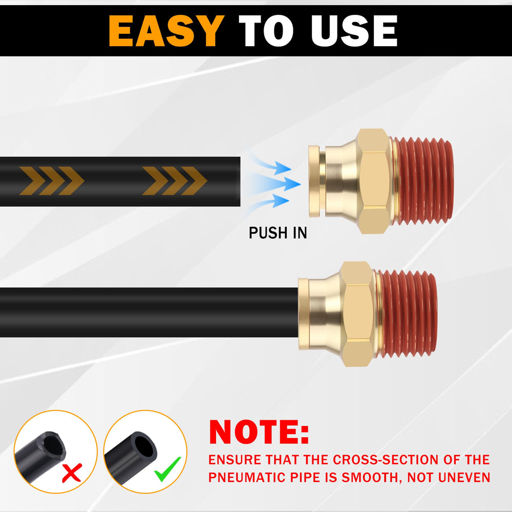 HASAOMOI fittings used in automotive pneumatic systems with nylon air lines.