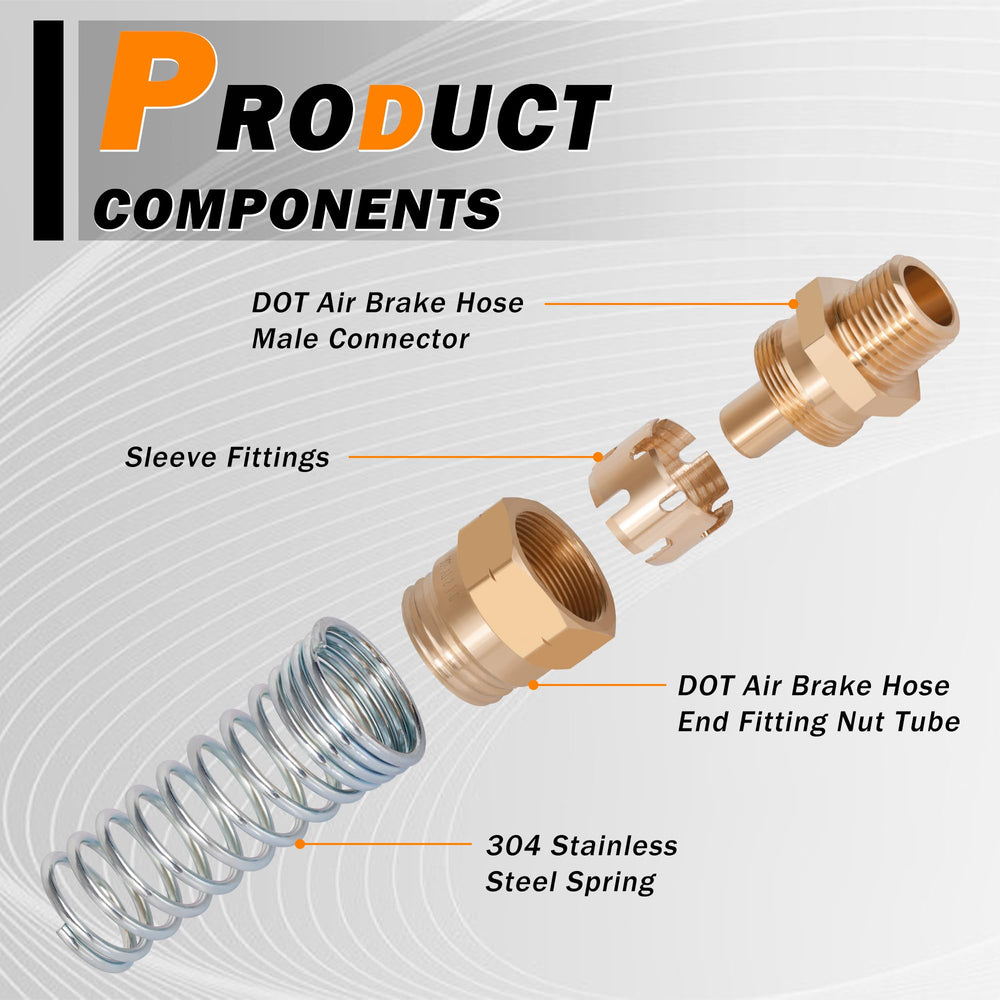 HASAOMOI DOT-compliant air brake end fitting for trucks and trailers