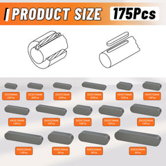 HASAOMOI Woodruff key stock set with 15 sizes for diverse projects.