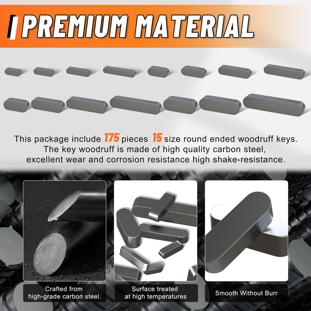 HASAOMOI Woodruff key stock made of stainless steel for durability.