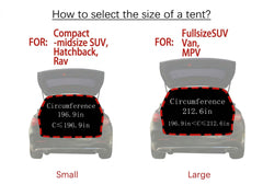 Hasika SUV Tailgate Tent privacy flap offers a private changing space outside the vehicle.